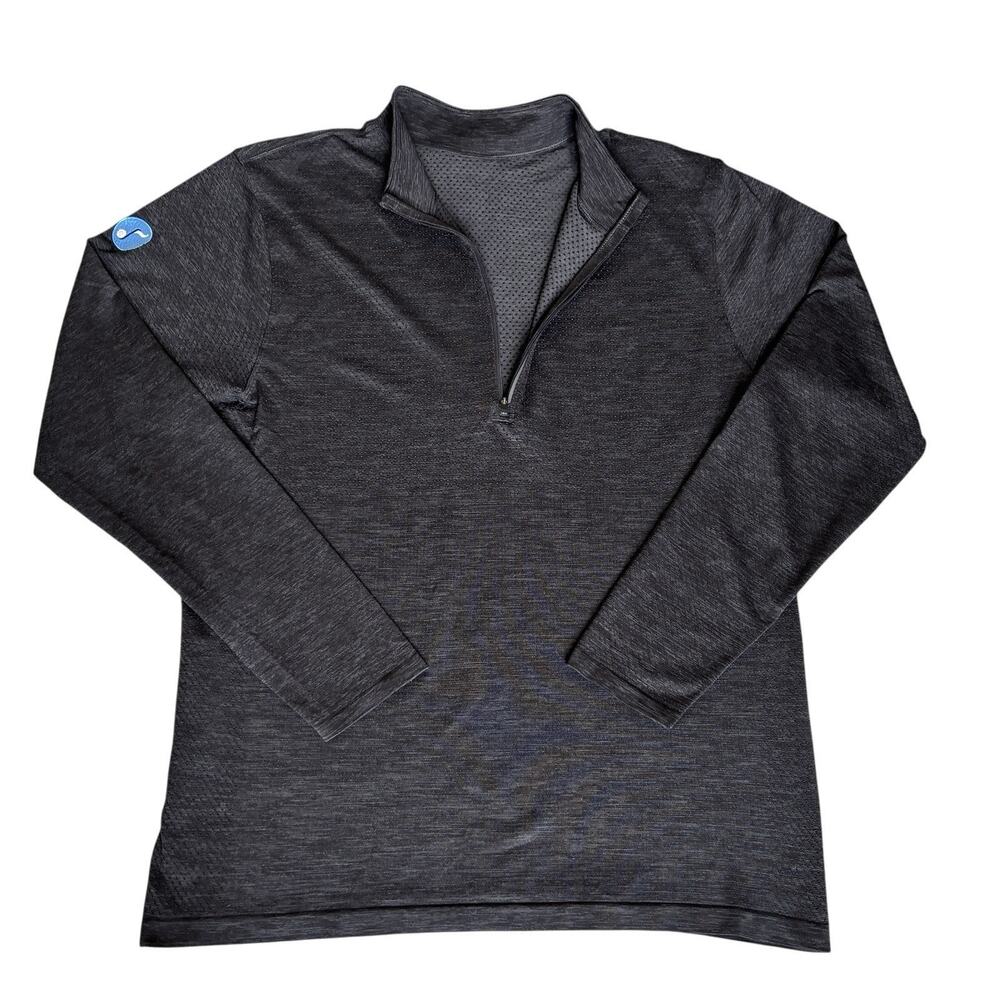 Lululemon Shirt Sz XL 1/2 Zip Charcoal Performance Long Sleeve Pullover. Co Logo - Picture 9 of 14